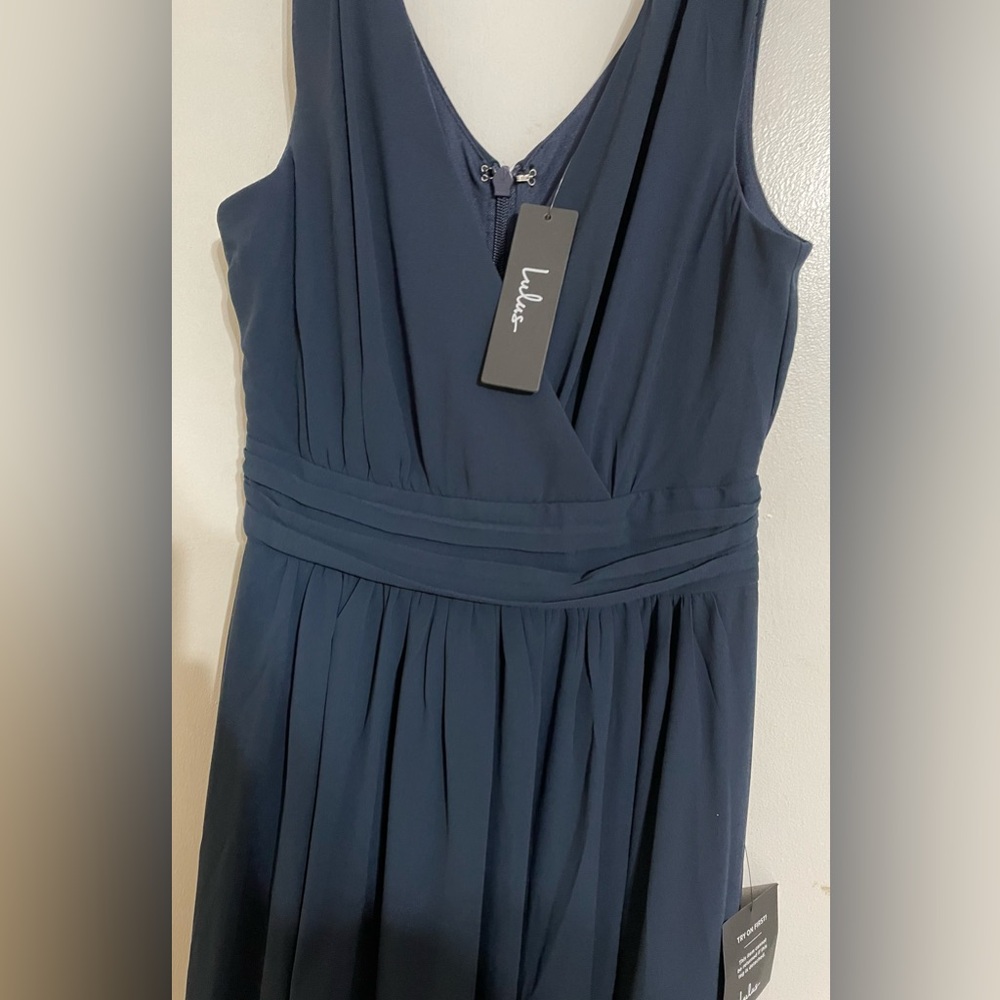 ⬇️Price Drop⬇️ Lulus Navy Blue Sleeveless Maxi Dress size XS NWT